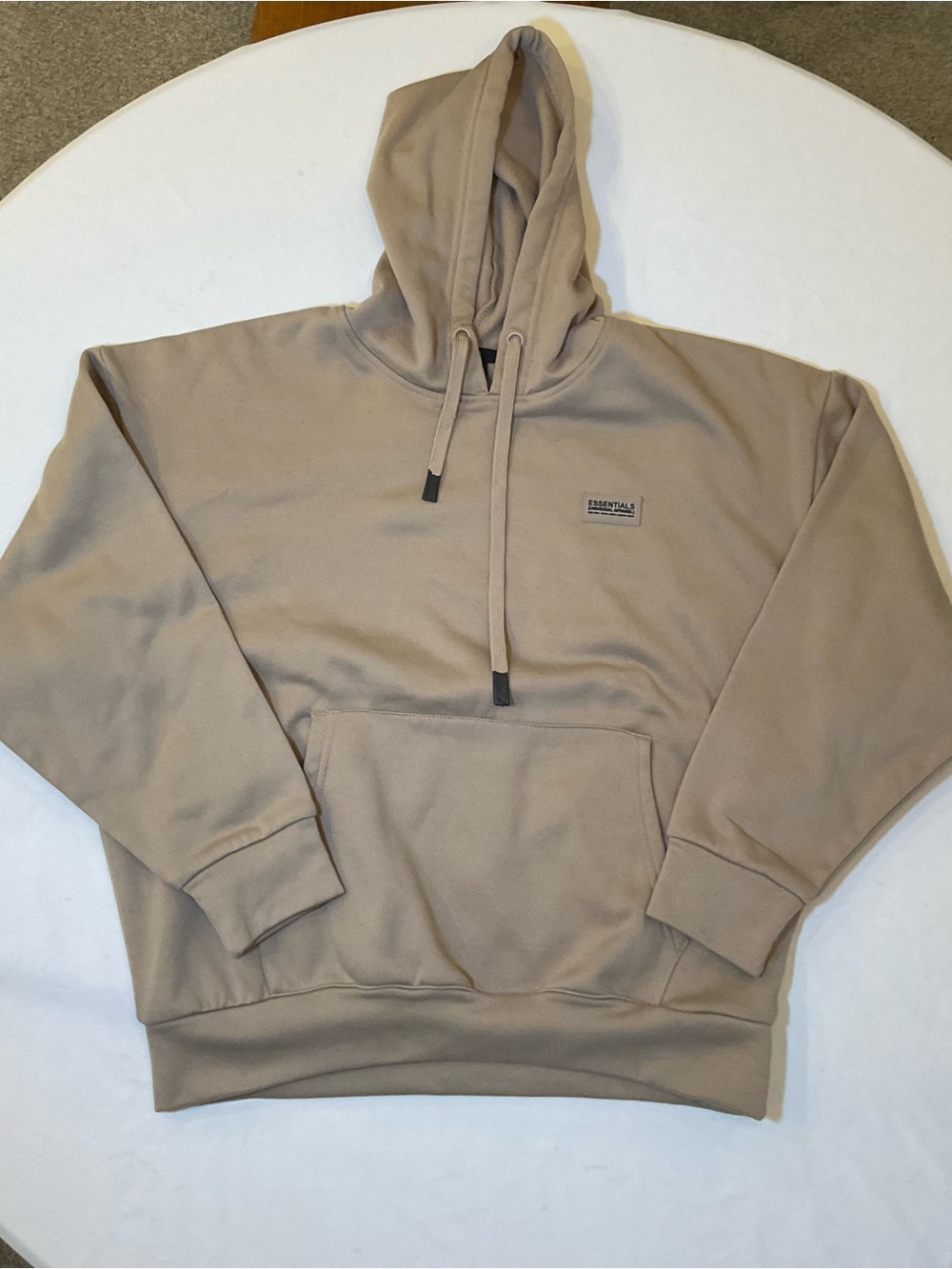 ESSENTIALS Sandstone Beige Logo Hoodie